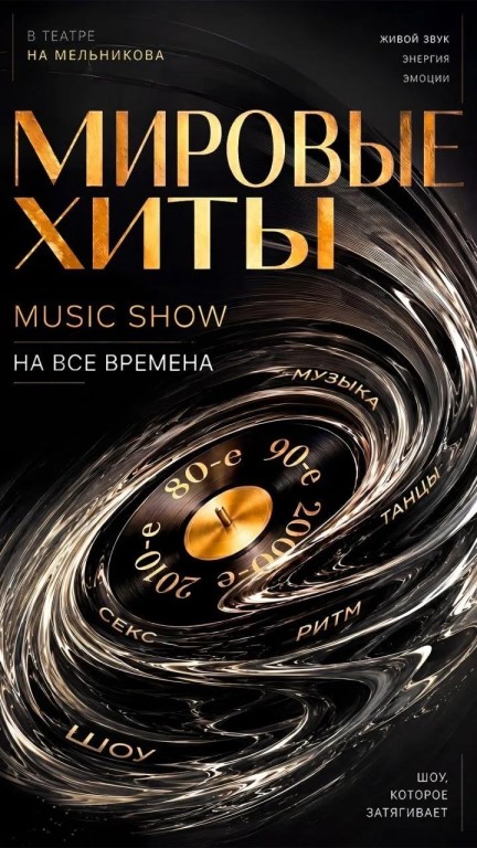 Дискотека 80-90-00 «Мировые хиты», музыкальное шоу нон-стоп в 2-х действиях